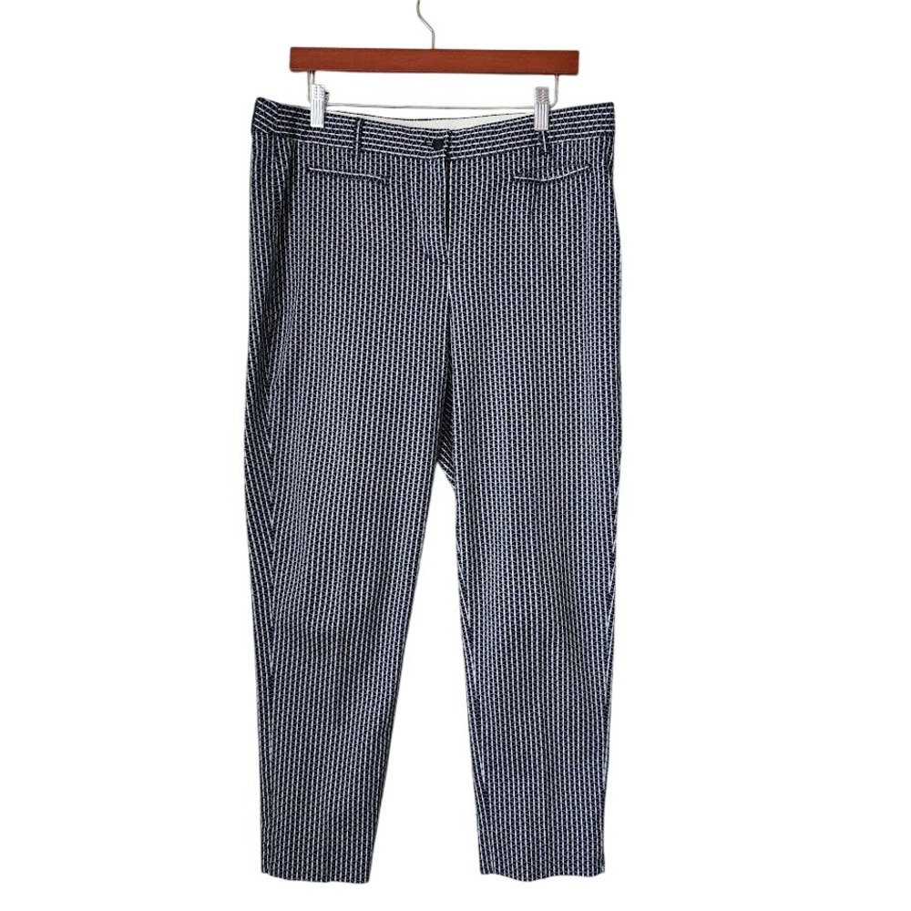 BROOKS BROTHERS Natalie Fit Geometric‎ Ankle Pants Preppy Size 12